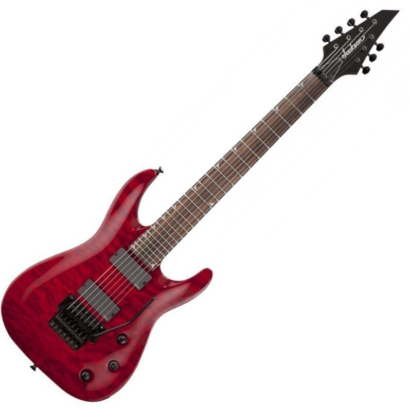 7-string Electric Guitar Jackson SLATXMGQ3-7 Soloist Transparent Red