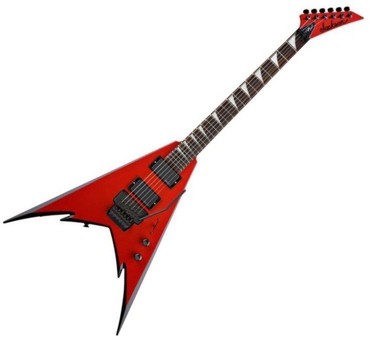 Guitarra elétrica de assinatura Jackson Demmelition Pro Series Red with Black Bevels