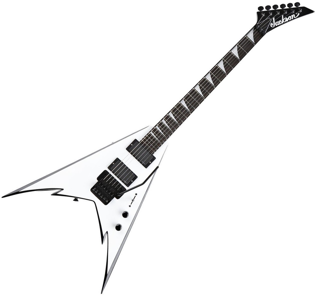 Signatur elektrisk guitar Jackson Demmelition Pro Series White with Black Bevels