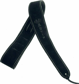 Leather guitar strap Martin 18A0016 Suede 2,5" Leather guitar strap Black - 1