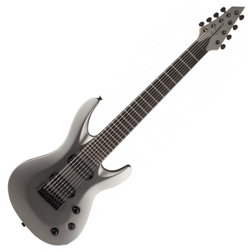 8-snarige elektrische gitaar Jackson USA Select B8MG Satin Gray with Case