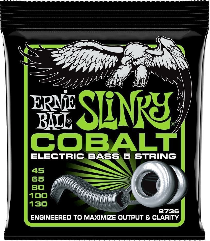 Bassguitar strings Ernie Ball 2736 Cobalt Slinky 45-130