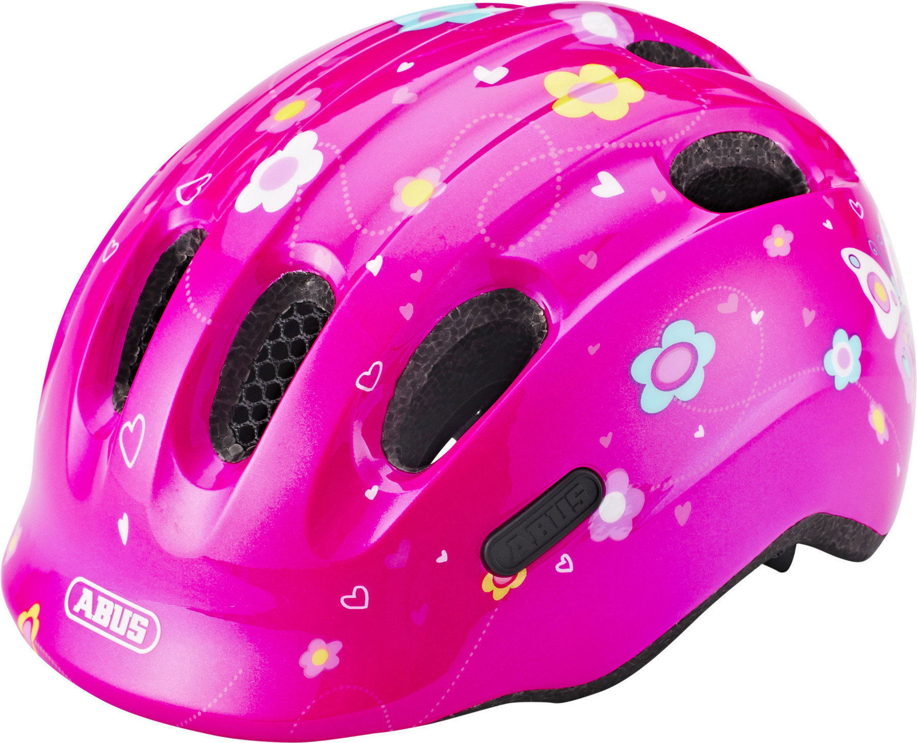 Dětská cyklistická helma Abus Smiley 2.0 Pink Butterfly S Dětská cyklistická helma