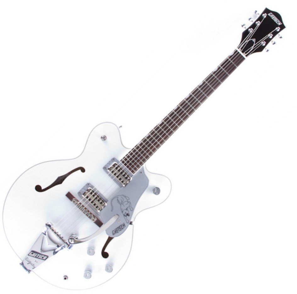 Semi-akoestische gitaar Gretsch G6137TCB Panther White