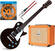 Elektrisk guitar Epiphone Les Paul 100 Ebony Black SET