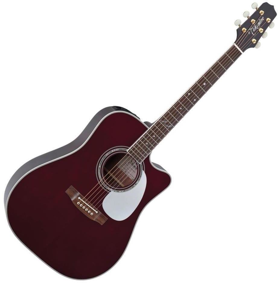 Dreadnought elektro-akoestische gitaar Takamine JJ325SRC Gloss Red Finish