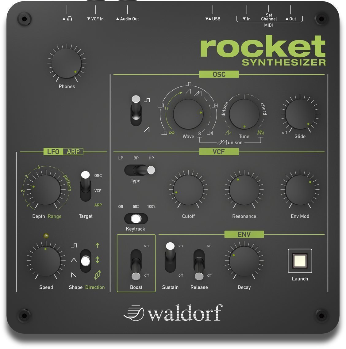 Sintetizador Waldorf Rocket Synthesizer