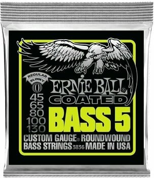 Bassguitar strings Ernie Ball 3836 Coated 45-130