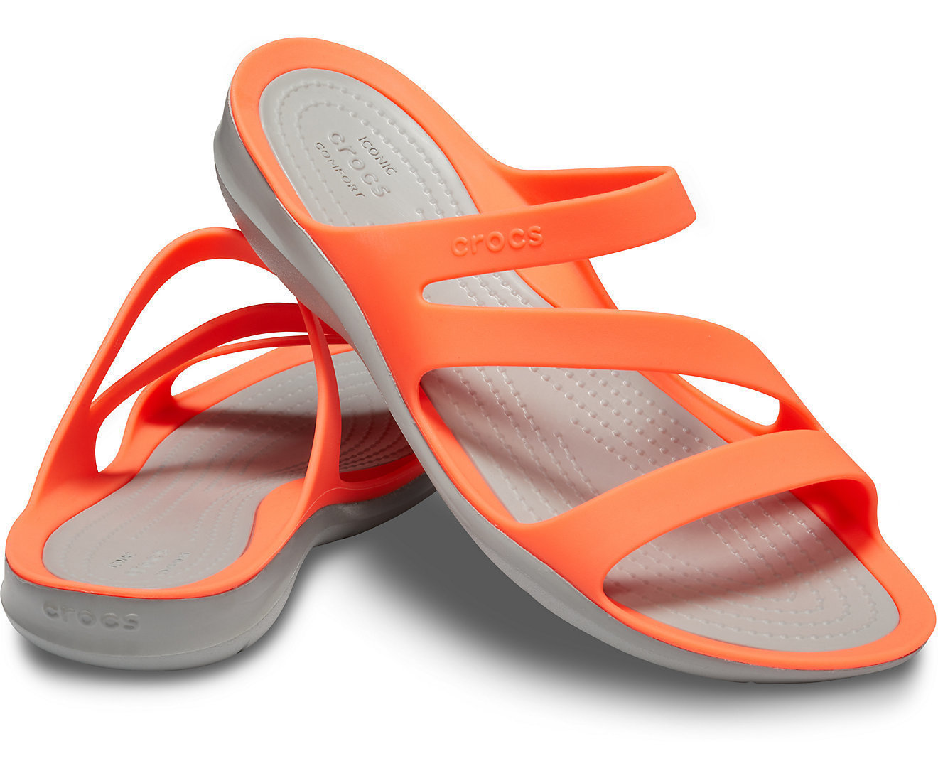 Womens Sailing Shoes Crocs Women's Swiftwater Sandal Bright Coral/Light Grey 41-42