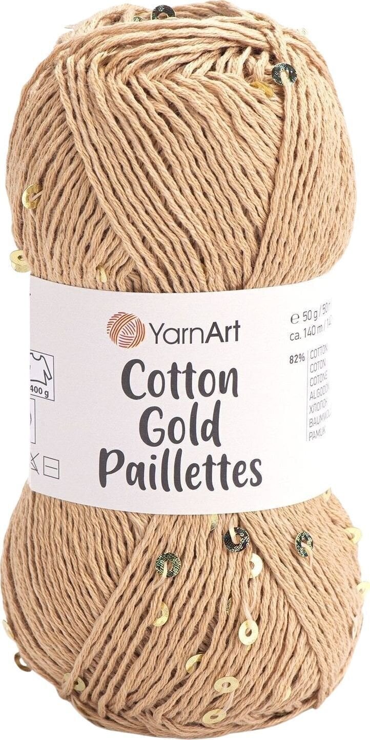 Filati per maglieria Yarn Art Cotton Gold Paillettes 7105 Filati per maglieria