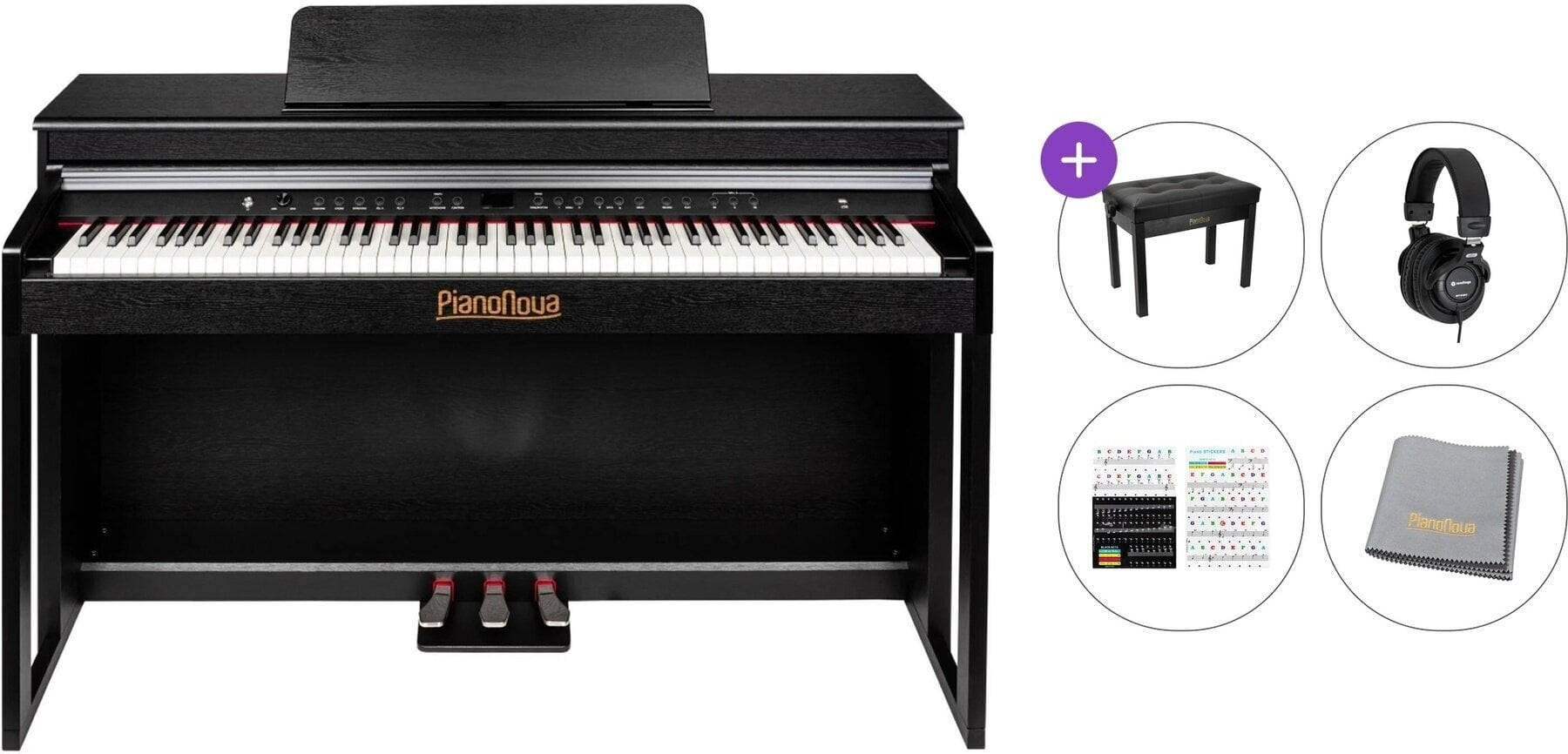 Digitalni klavir Pianonova El Clasico MKII Premium SET Black Digitalni klavir