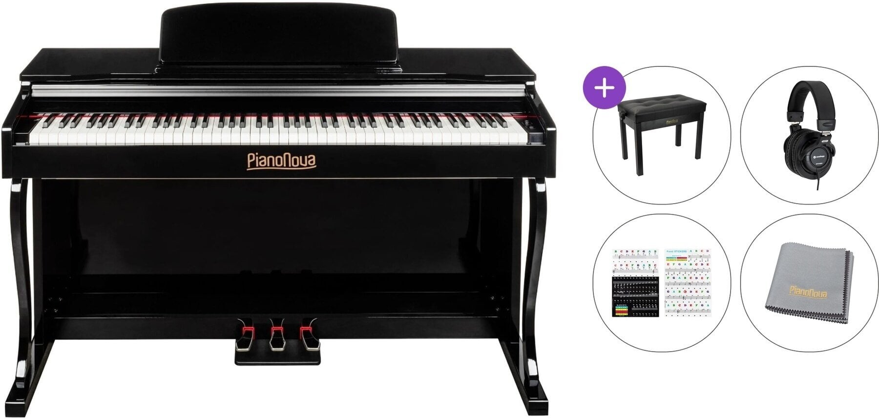 Digitaalne klaver Pianonova Gran Maestro Premium SET Black Digitaalne klaver