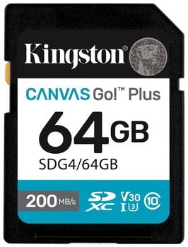 Speicherkarte Kingston Canvas Go Plus Gen4 C10 UHS-I U3 V30 SDXC 64 GB Speicherkarte - 1