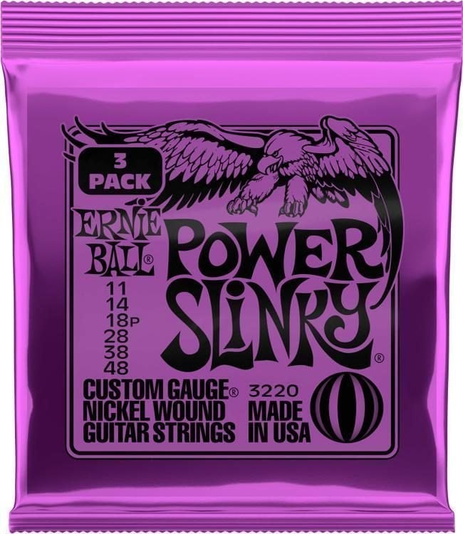 Struny pre elektrickú gitaru Ernie Ball 3220 Power Slinky 3-Pack