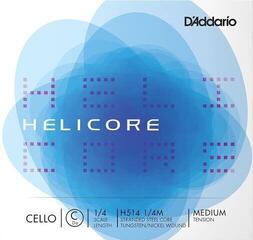 Struny pro violončelo D'Addario H514 1/4M C 1/4 Struny pro violončelo