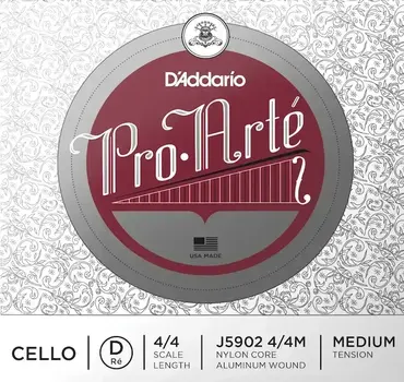 Struny pro violončelo D'Addario J5902 4/4M D 4/4 Struny pro violončelo - 1