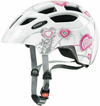 Capacete de ciclismo para crianças UVEX Finale Junior LED Heart White/Pink 51-55 Capacete de ciclismo para crianças - 1