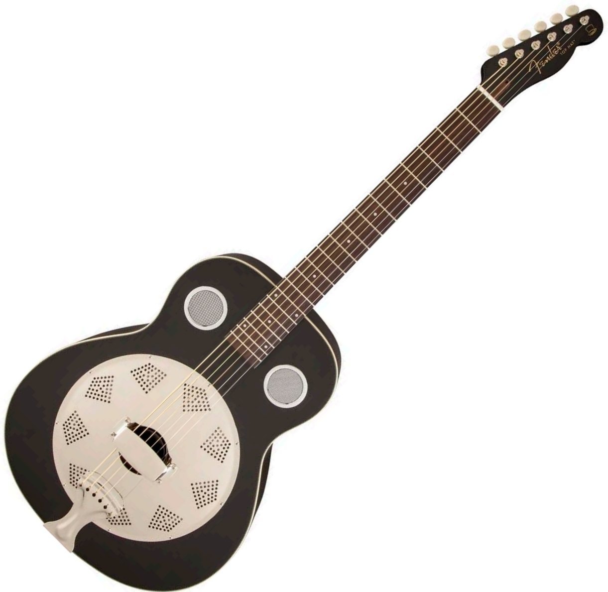 Resofonische gitaar Fender Top Hat Resonator Black