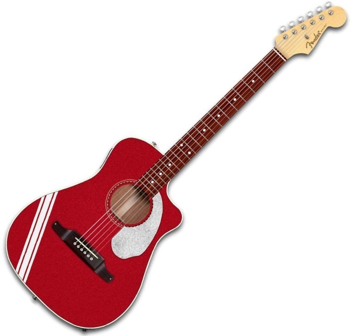 Electro-acoustic guitar Fender FSR Malibu Mustang Candy Apple Red RS
