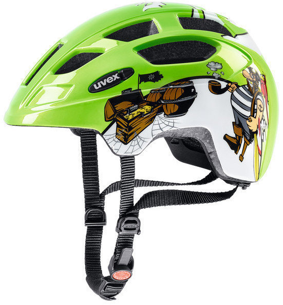 Kid Bike Helmet UVEX Finale Junior LED Green Pirate 48-52 Kid Bike Helmet