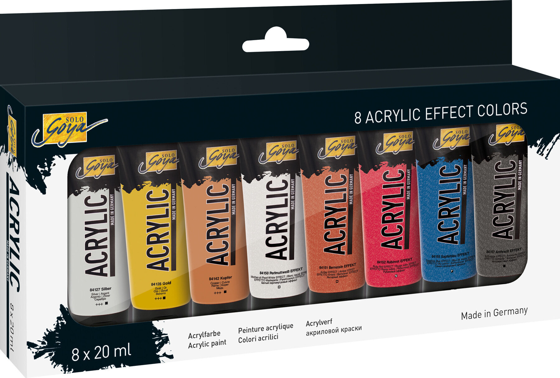 Akrila krāsa Kreul 84174 Akrilinių dažų rinkinys Metallic 8 x 20 ml