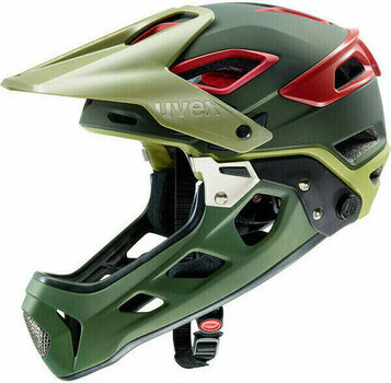 Cyklistická helma UVEX Jakkyl HDE Olive/Red Matt 56-61 Cyklistická helma - 1