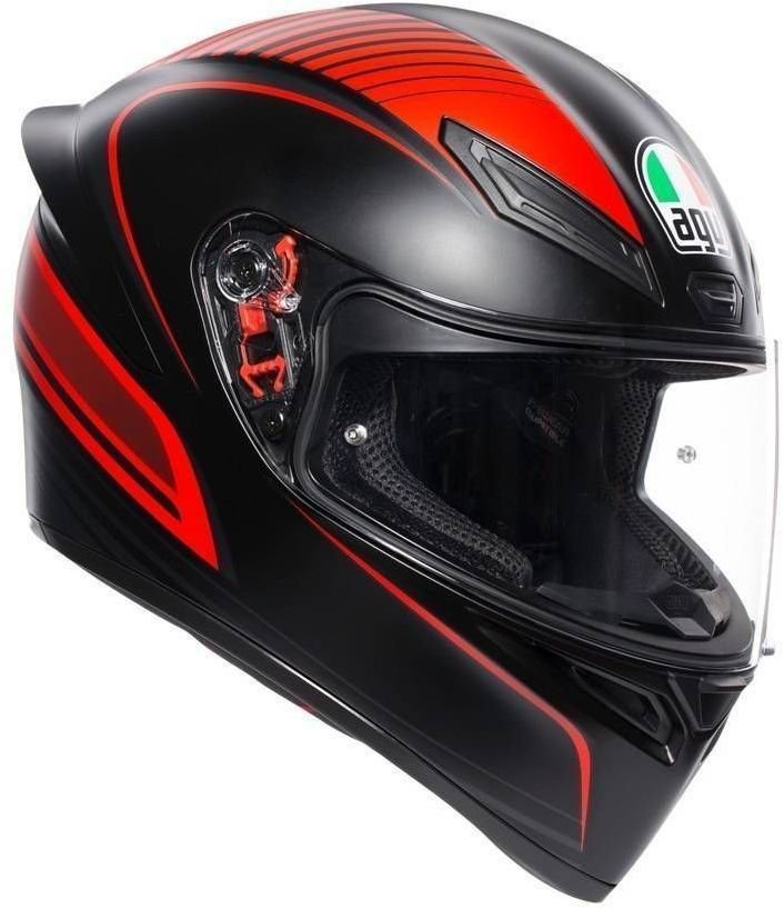 Helmet AGV K1 Warmup Matt Black/Red S/M Helmet