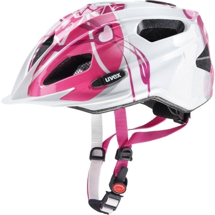 Dětská cyklistická helma UVEX Quatro Junior Pink/Silver 50-55 Dětská cyklistická helma