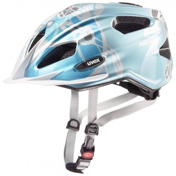 Otroška kolesarska čelada UVEX Quatro Junior Light Blue/Silver 50-55 Otroška kolesarska čelada