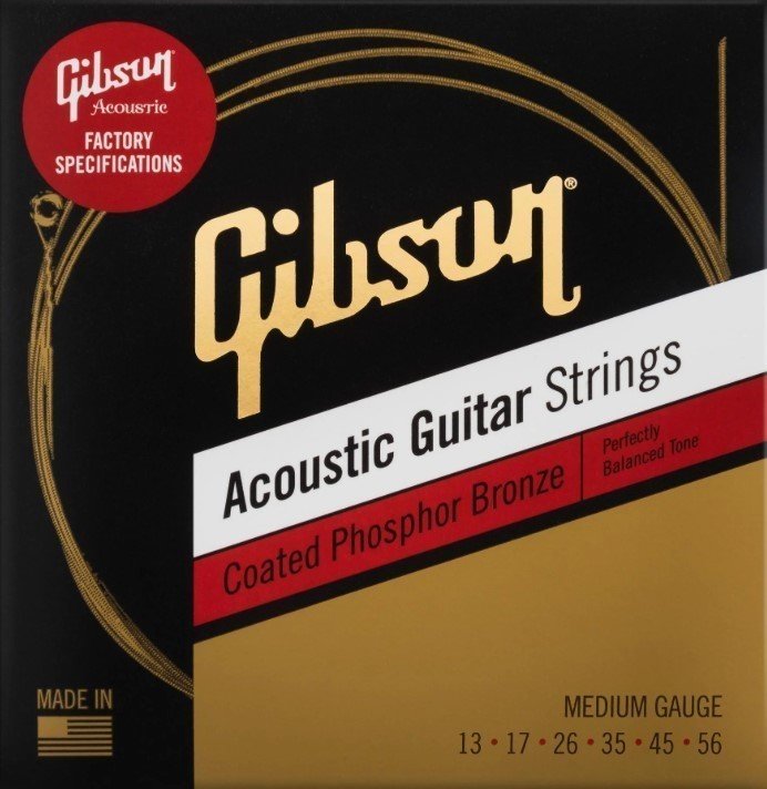 Struny pre akustickú gitaru Gibson Coated Phosphor Bronze 13-56
