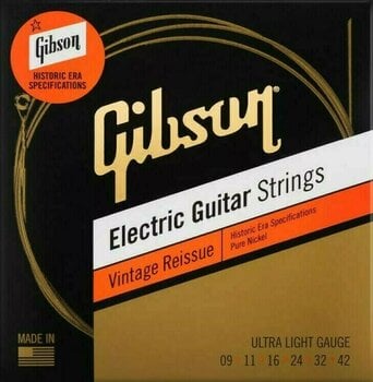 Struny pro elektrickou kytaru Gibson Vintage Reissue 9-42 - 1