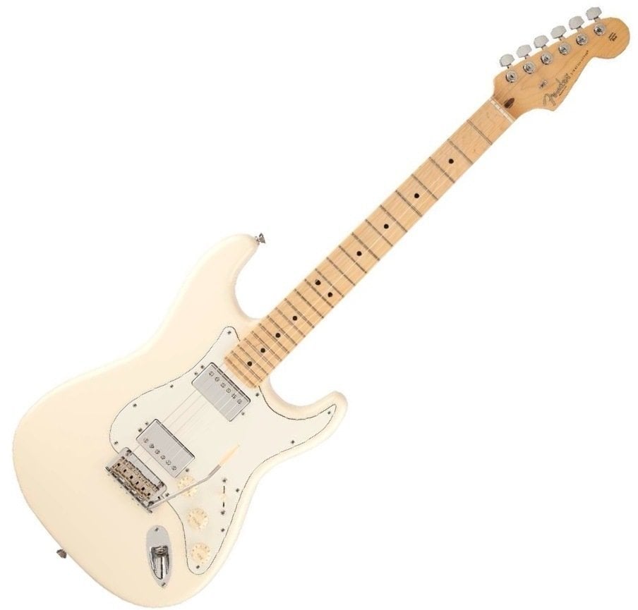 Elektrische gitaar Fender American Standard Stratocaster HH, Maple, Olympic White