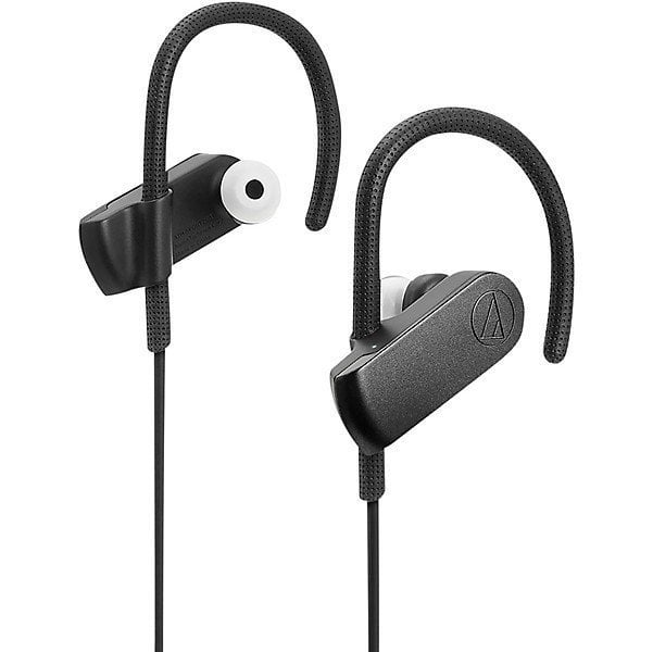 Vezeték nélküli fejhallgató fülhurkot Audio-Technica ATH-SPORT70BT Fekete
