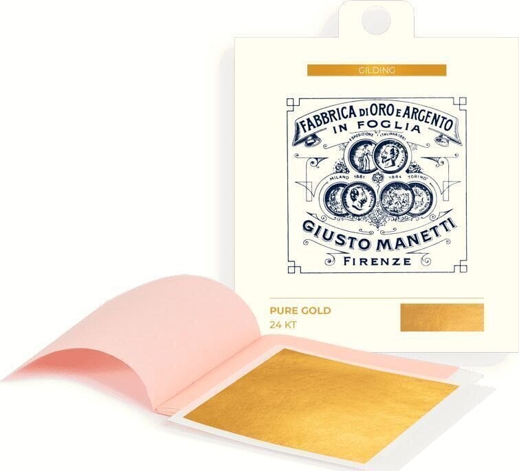 Gold-Plating Giusto Manetti Battiloro Gold Leaf Books - 80 x 80 mm 16 g Pure Gold 24 kt Transfer 25 Leaves