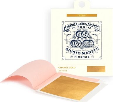 Guldbelægning Giusto Manetti Battiloro Gold Leaf Books - Bladguld 80 x 80 mm 13 g Orange Gold (Rosenoble) 23,75 kt Transfer 5 Leaves - 1