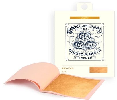 Kultapinnoitus Giusto Manetti Battiloro Gold Leaf Booklet - Lehtikulta 80 x 80 mm 14 g Red Gold 23 kt Loose 25 Leaves - 1