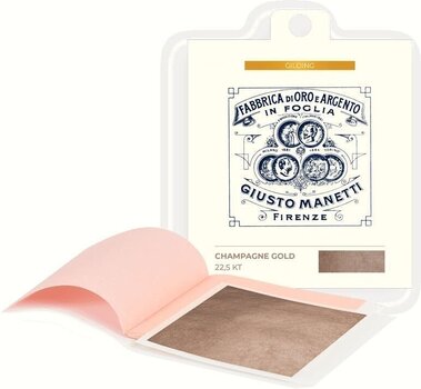 Kultapinnoitus Giusto Manetti Battiloro Gold Leaf Booklet - Lehtikulta 80 x 80 mm 14 g Champagne Gold 22,5 kt Transfer 25 Leaves - 1