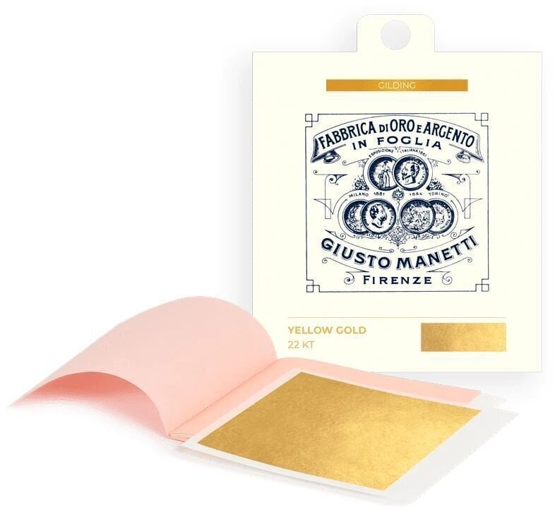 Banhado a ouro Giusto Manetti Battiloro Gold Leaf Books - Folha de ouro 80 x 80 mm 13 g Yellow Gold 22 kt Transfer 5 Leaves