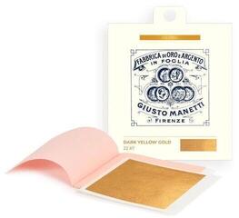 Guldbelægning Giusto Manetti Battiloro Gold Leaf Books - Bladguld 80 x 80 mm 13 g Dark Yellow Gold 22 kt Transfer 5 Leaves