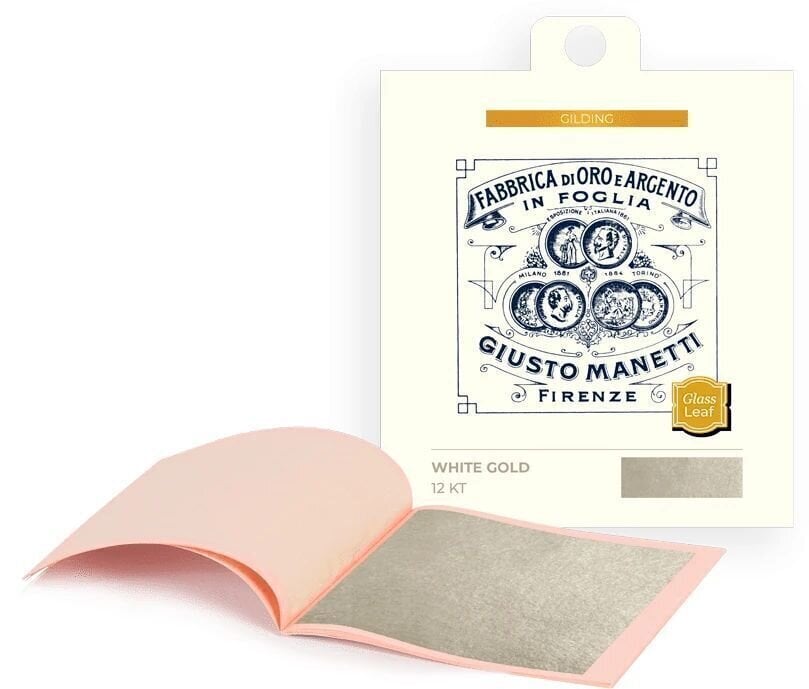 Kultapinnoitus Giusto Manetti Battiloro Gold Leaf for Glass - Lehtikulta 86 x 86 mm 16 g White 12 kt Loose 25 Leaves