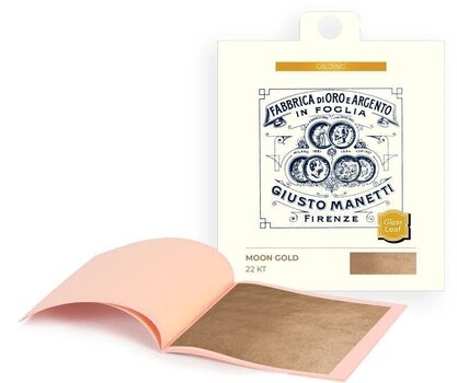 Kultapinnoitus Giusto Manetti Battiloro Gold Leaf for Glass - Lehtikulta 86 x 86 mm 16 g Moon 22 kt Loose 25 Leaves - 1