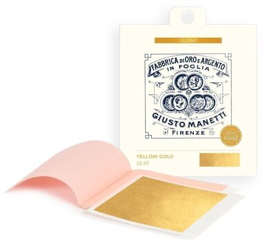 Gold-Plating Giusto Manetti Battiloro Gold Leaf for Iconography - 80 x 80 mm 15 g Yellow Gold 22 kt Transfer 25 Leaves - 1