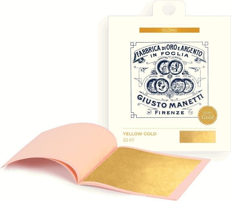 Kultapinnoitus Giusto Manetti Battiloro 2OGBGAB25 Gold Leaf for Iconography 80 x 80 mm 15 g Yellow Gold 22 kt Loose 5 Leaves