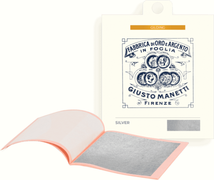 Kultapinnoitus Giusto Manetti Battiloro 2ZAA28B25 Silver Leaf Books Pure Silver 95 x 95 mm 28 g Loose 25 Leaves - 1