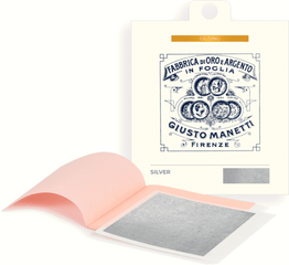 Gold-Plating Giusto Manetti Battiloro Silver Leaf Books - 95 x 95 mm 20 g Pure Silver Transfer 25 Leaves