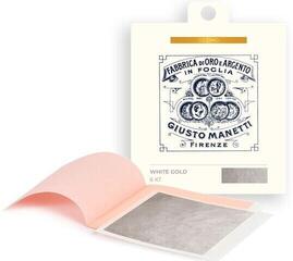 Guldbelægning Giusto Manetti Battiloro Gold Leaf Books - Bladguld 80 x 80 mm 13 g White Gold 6 kt Transfer 5 Leaves