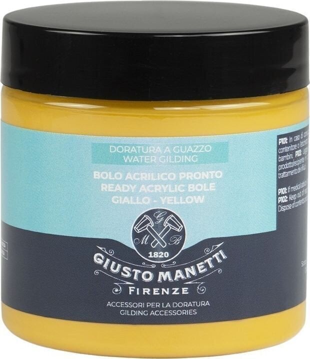 Banhado a ouro Giusto Manetti Battiloro 2ZDPACG110 Acrylic Bole Ready to Use 125 ml Yellow