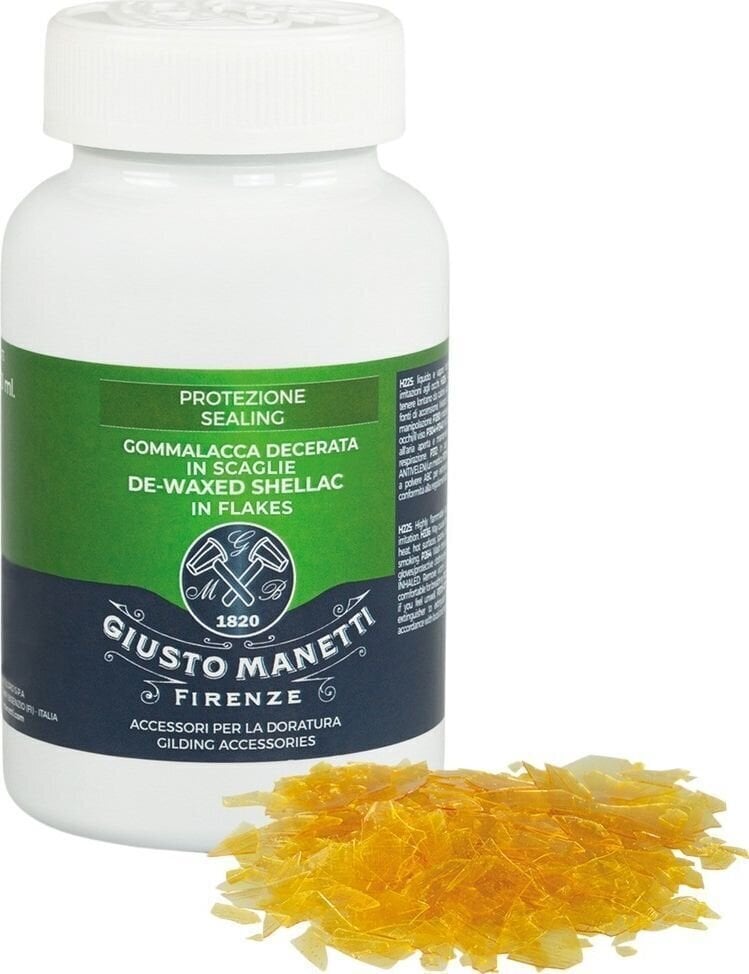 Kultapinnoitus Giusto Manetti Battiloro 2ZGOMPLAT0125 Dewaxed Shellac in Flakes 125 g