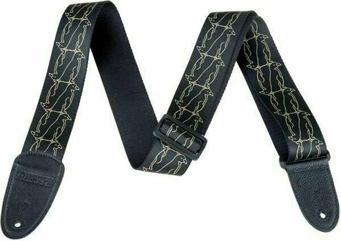 Tekstylne gitarowe pasy Gretsch Strap Double Penguin Black/Gold - 1