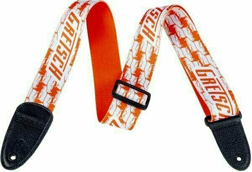 Kytarový pás Gretsch Strap Double Penguin Orange/White - 1